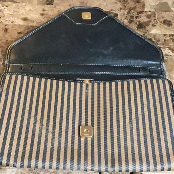 Fendi Striped Clutch with Logo Accent - Picture 11 of 15